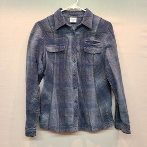 Columbia Shirt Long Sleeve Button Down Flannel Blue Plaid Womens Small